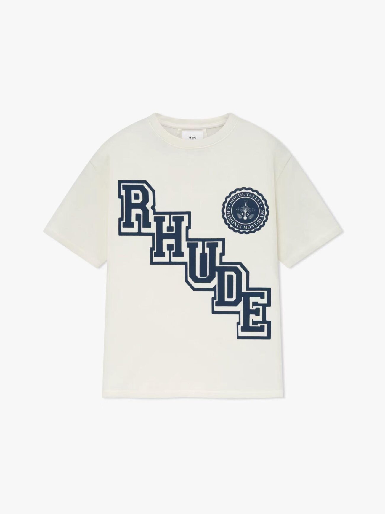 RHUDE COLLEGIATE CREST TEE – R H U D E