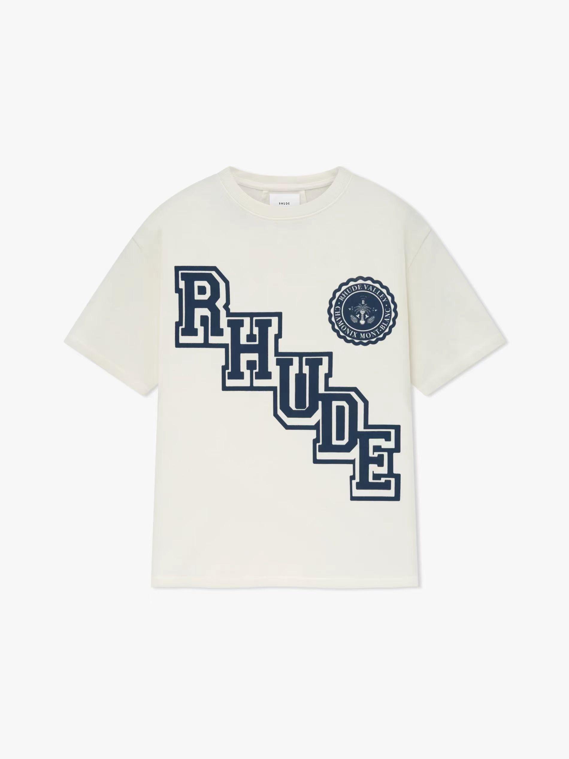 RHUDE COLLEGIATE CREST TEE – R H U D E